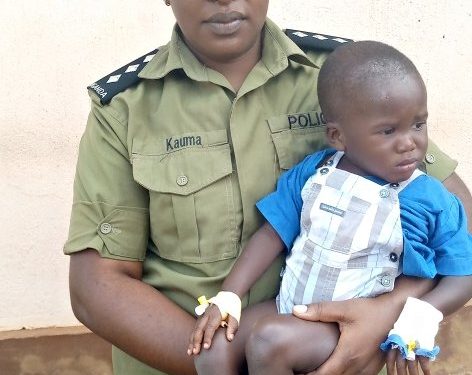 Unknown baby of about 2 years rescued from pitlatrine in Mityana