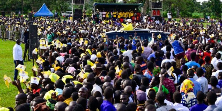 900 UPC members cross to NRM as President Museveni campaigns for party flag bearer in Oyam North Parliamentary By-election