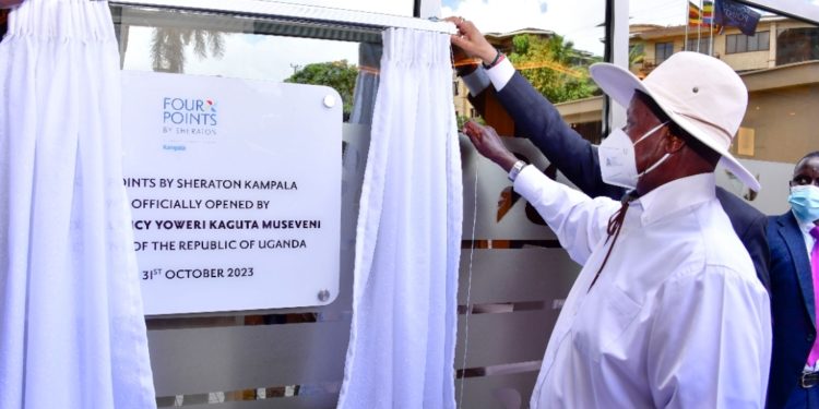 “AFRICA IS THE BUSINESS CENTER OF THE FUTURE,” SAYS PRESIDENT MUSEVENI AS HE COMMISSIONS FOUR POINTS BY SHERATON KAMPALA