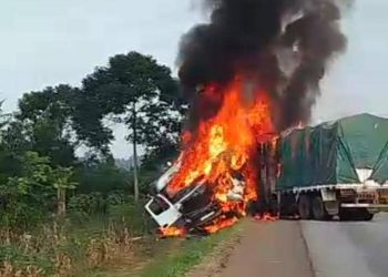 Police still stranded with unidentified body of victim who perished in Bugweri motor vehicle fire