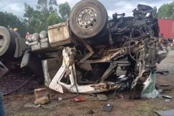 Five pupils killed in road accident. Truck driver who rammed into school bus vanishes