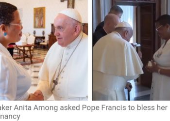 Video: Speaker Anita Among confirms pregnancy while meeting Pope Francis