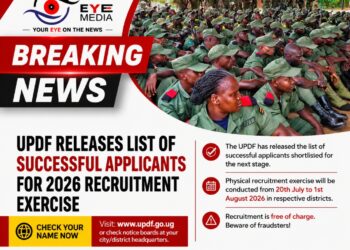 BREAKING: UPDF Releases List of Successful Applicants for 2026 Recruitment Exercise