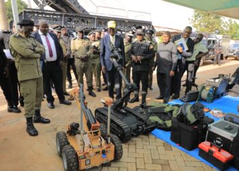 Minister Kamuntu Makes Maiden Visit to Uganda Police Headquarters, Pledges Full Support to the Force
